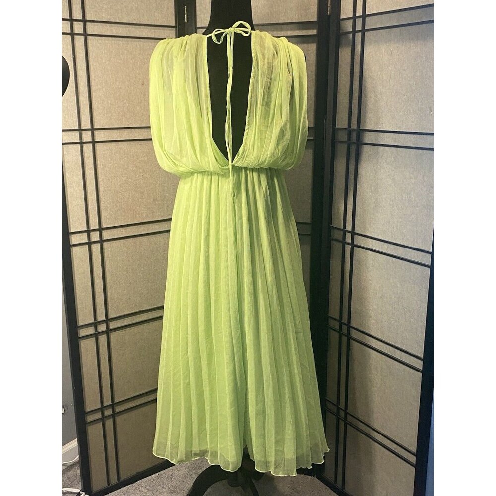 ASOS Design Gladiator Lime Green Sundress Size 4 Midi Flowing Get Noticed! - Picture 4 of 11